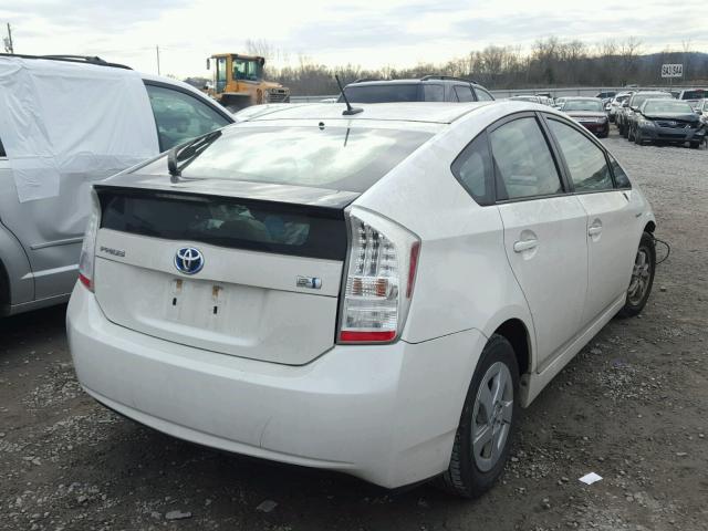 JTDKN3DU8B1376290 - 2011 TOYOTA PRIUS WHITE photo 4