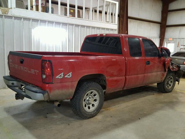 1GCEK19V07Z114932 - 2007 CHEVROLET SILVERADO RED photo 4