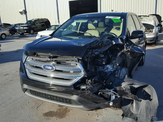 2FMTK3J98FBB25353 - 2015 FORD EDGE SEL BLACK photo 2