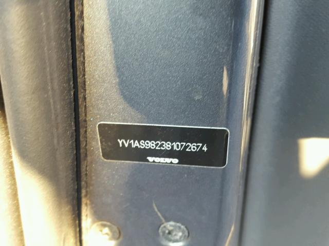 YV1AS982381072674 - 2008 VOLVO S80 3.2 CHARCOAL photo 10