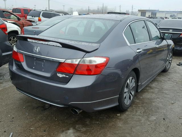 1HGCR2F30DA033758 - 2013 HONDA ACCORD LX GRAY photo 4