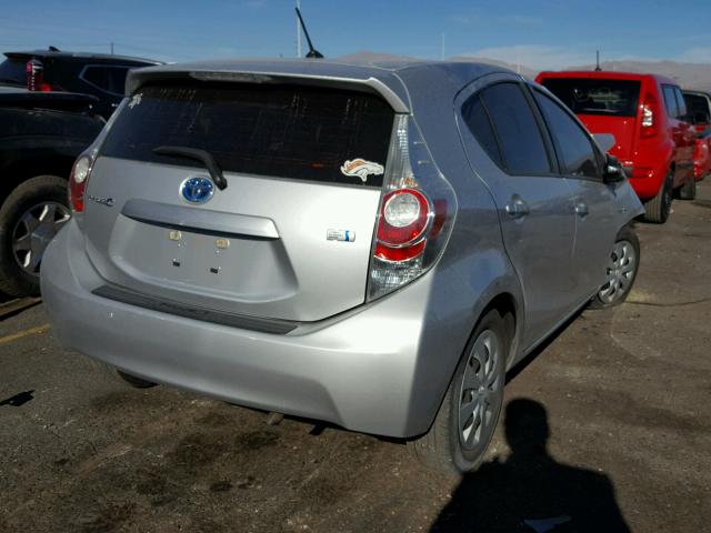 JTDKDTB30E1076728 - 2014 TOYOTA PRIUS C SILVER photo 4