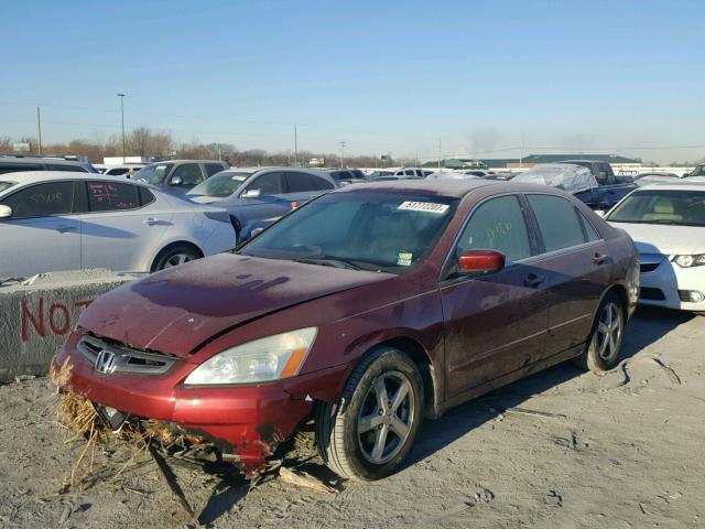 1HGCM56814A000621 - 2004 HONDA ACCORD EX RED photo 2