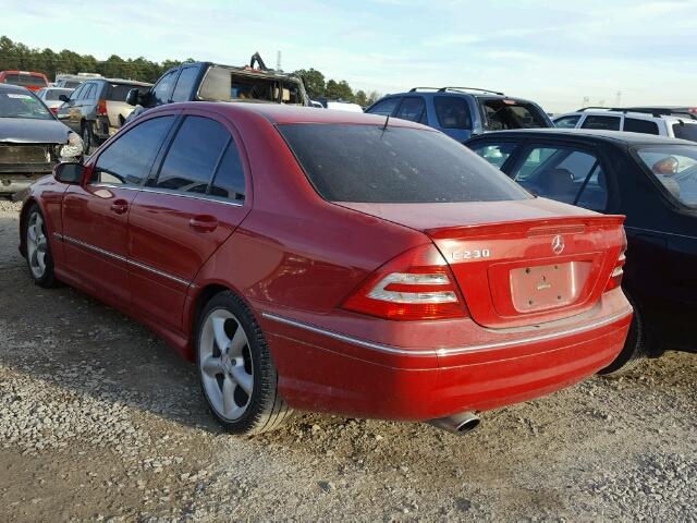 WDBRF52H16F747584 - 2006 MERCEDES-BENZ C GENERATI RED photo 3