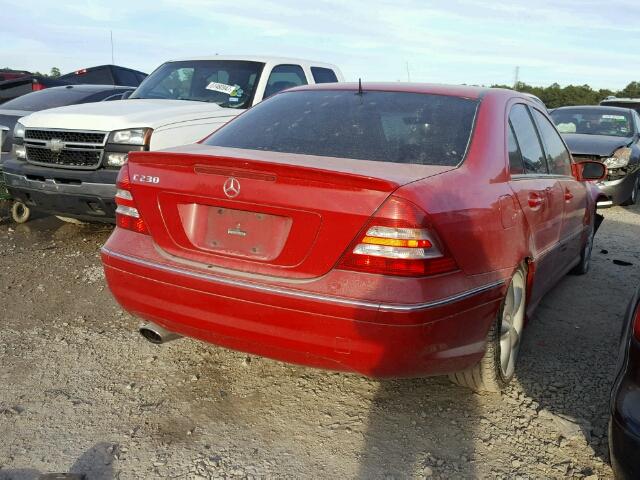 WDBRF52H16F747584 - 2006 MERCEDES-BENZ C GENERATI RED photo 4