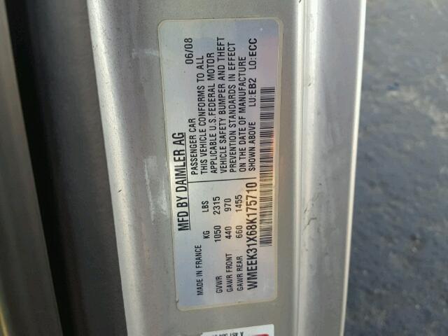 WMEEK31X68K175710 - 2008 SMART FORTWO PAS BLUE photo 10