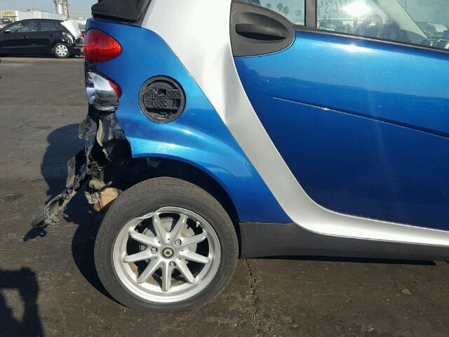 WMEEK31X68K175710 - 2008 SMART FORTWO PAS BLUE photo 9