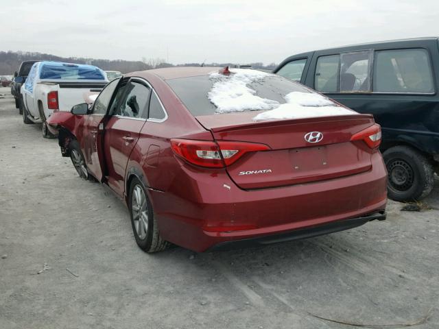 5NPE24AF9FH046870 - 2015 HYUNDAI SONATA SE RED photo 3