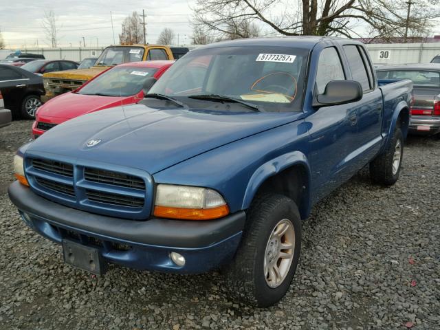 1D7HG38N43S168531 - 2003 DODGE DAKOTA QUA BLUE photo 2