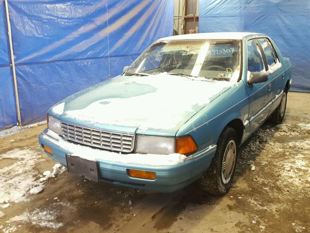 1P3XA46K0PF502302 - 1993 PLYMOUTH ACCLAIM BLUE photo 2