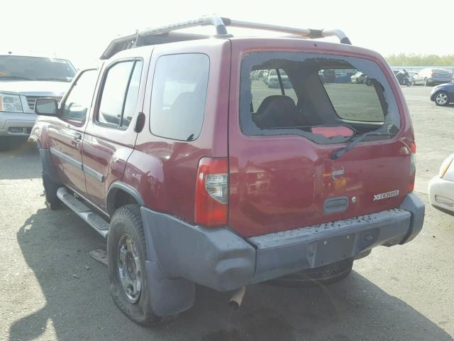 5N1ED28T12C531113 - 2002 NISSAN XTERRA XE RED photo 3