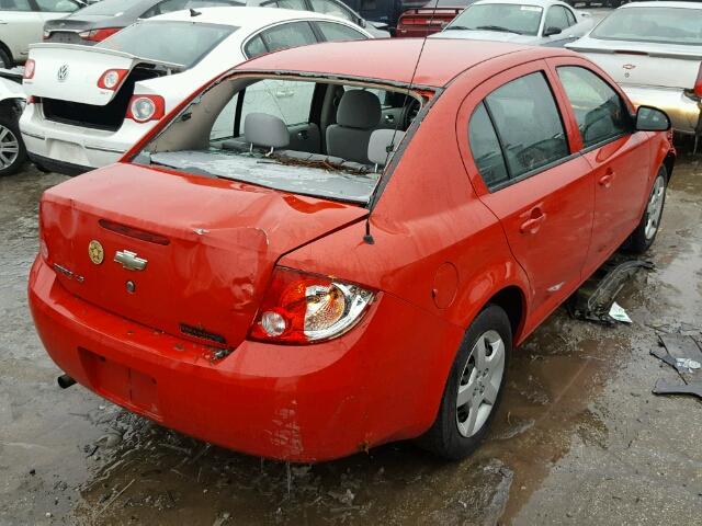 1G1AK58F187234308 - 2008 CHEVROLET COBALT LS RED photo 4