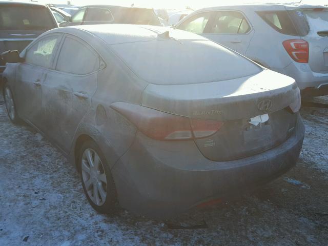 5NPDH4AE1DH165611 - 2013 HYUNDAI ELANTRA GL GRAY photo 3