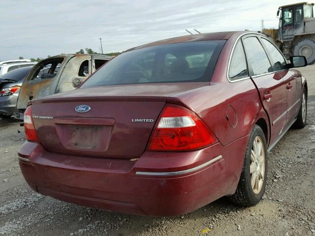 1FAHP25136G111403 - 2006 FORD FIVE HUNDR MAROON photo 4