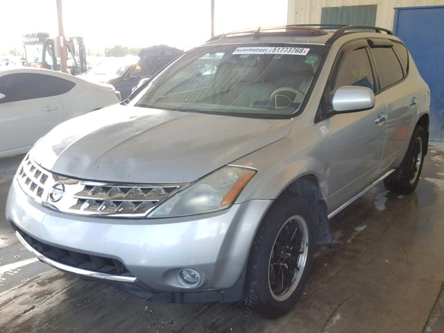 JN8AZ08T96W411366 - 2006 NISSAN MURANO SILVER photo 2