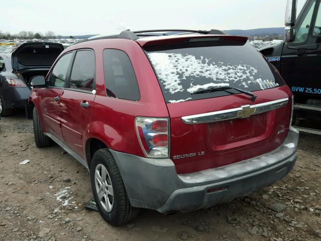 2CNDL23F856157287 - 2005 CHEVROLET EQUINOX LS RED photo 3