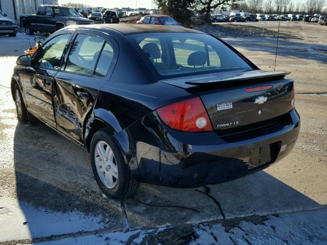 1G1AL54F057570126 - 2005 CHEVROLET COBALT LS BLACK photo 3