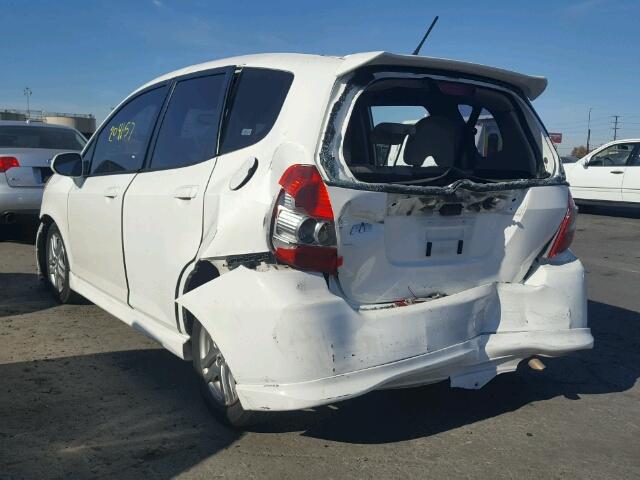 JHMGD38687S029904 - 2007 HONDA FIT S WHITE photo 3