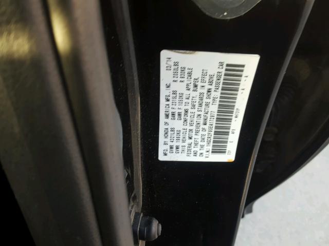 1HGCR2F85EA172877 - 2014 HONDA ACCORD EXL BLACK photo 10