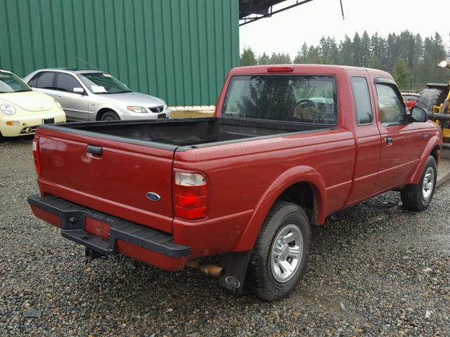 1FTYR14U04PA88265 - 2004 FORD RANGER SUP RED photo 4