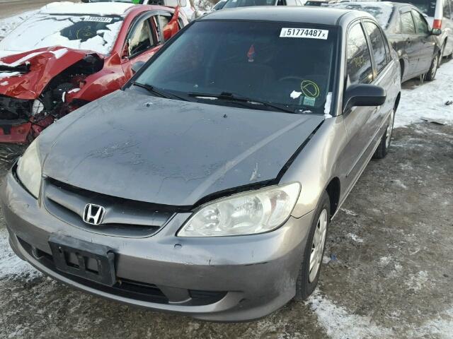 2HGES163X5H575931 - 2005 HONDA CIVIC DX V GRAY photo 2