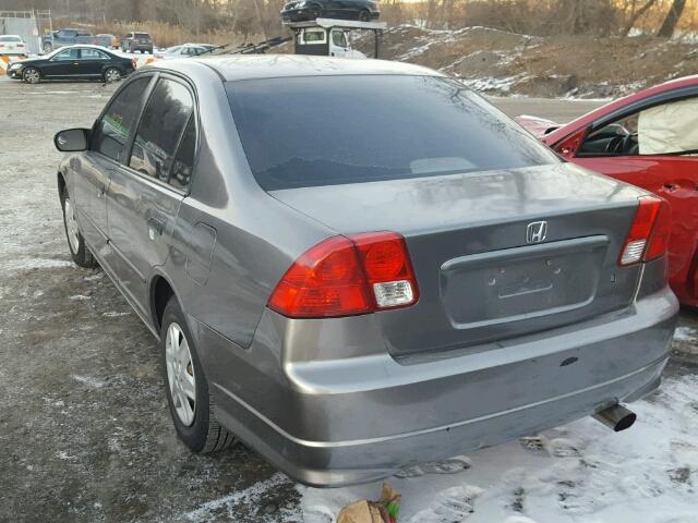 2HGES163X5H575931 - 2005 HONDA CIVIC DX V GRAY photo 3