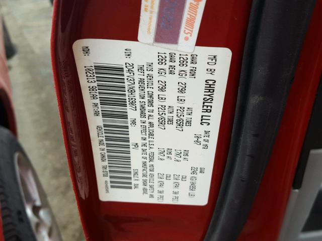 2D4FV37VX8H169077 - 2008 DODGE MAGNUM SXT RED photo 10