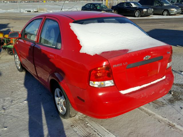 KL1TD52615B477491 - 2005 CHEVROLET AVEO BASE RED photo 3