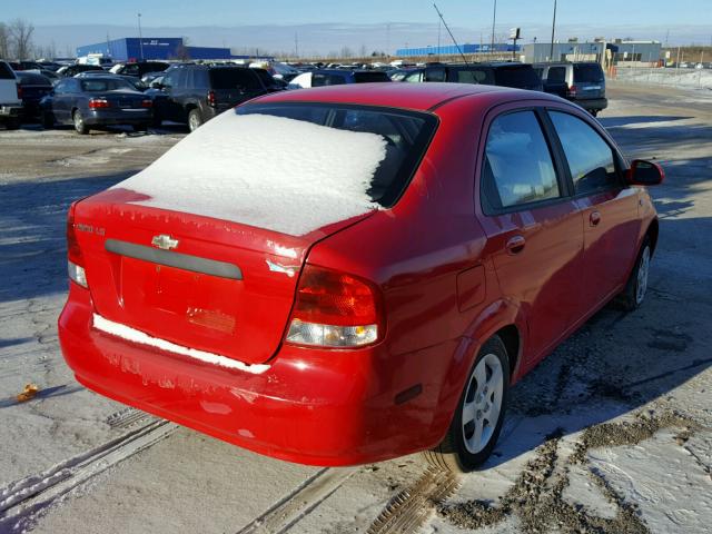 KL1TD52615B477491 - 2005 CHEVROLET AVEO BASE RED photo 4