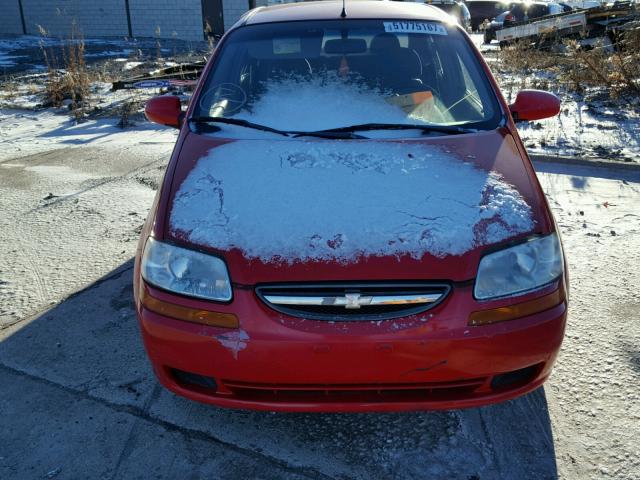 KL1TD52615B477491 - 2005 CHEVROLET AVEO BASE RED photo 9
