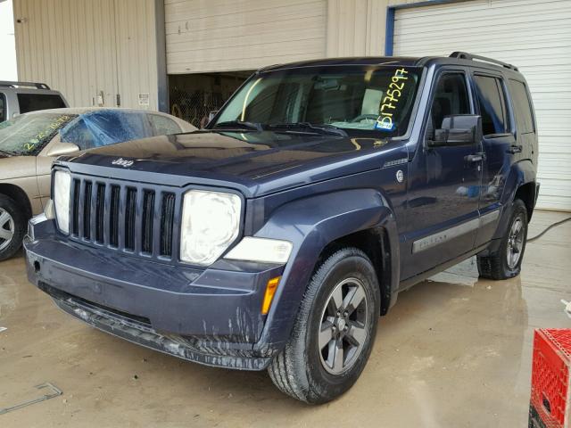 1J8GN28KX8W165038 - 2008 JEEP LIBERTY SP BLUE photo 2