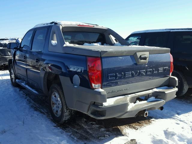 3GNEK13TX2G158718 - 2002 CHEVROLET AVALANCHE BLUE photo 3