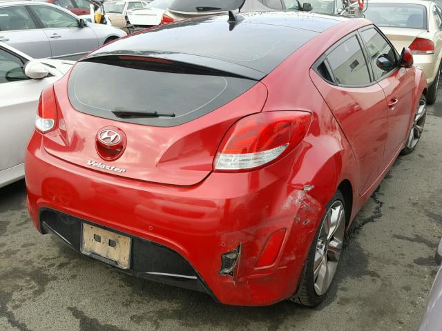 KMHTC6AD4DU095018 - 2013 HYUNDAI VELOSTER B RED photo 4