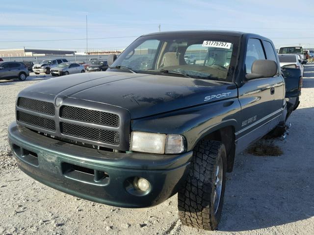 1B7HF13Y1XJ569324 - 1999 DODGE RAM 1500 GREEN photo 2