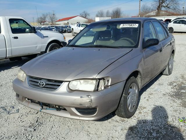 2T1BR12E81C390737 - 2001 TOYOTA COROLLA CE BEIGE photo 2