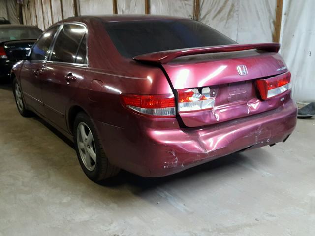 1HGCM56633A081974 - 2003 HONDA ACCORD EX MAROON photo 3