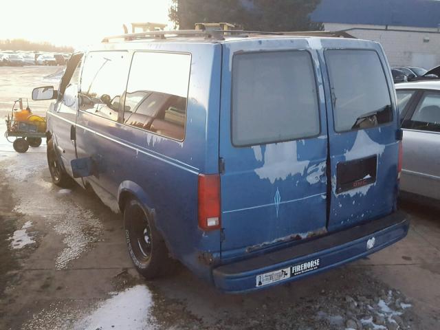 1GKDM19Z9PB500822 - 1993 GMC SAFARI XT BLUE photo 3