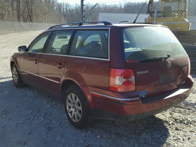 WVWVD63B13E084234 - 2003 VOLKSWAGEN PASSAT GLS BURGUNDY photo 3