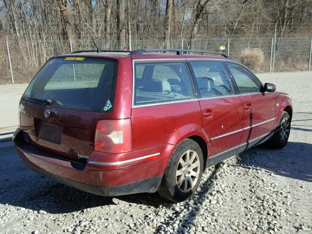 WVWVD63B13E084234 - 2003 VOLKSWAGEN PASSAT GLS BURGUNDY photo 4