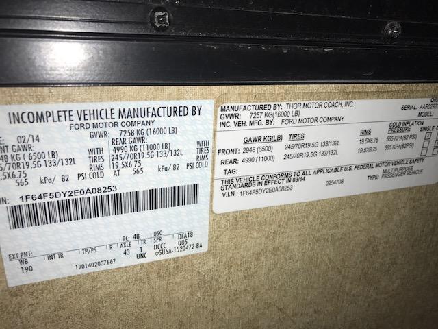 1F64F5DY2E0A08253 - 2014 FORD F53 TAN photo 10