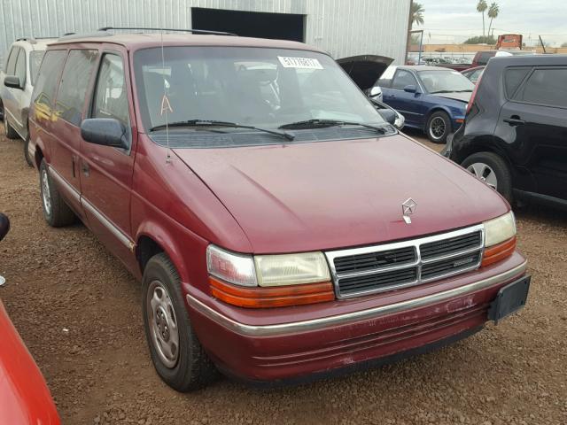 1B4GH4432NX285427 - 1992 DODGE GRAND CARA MAROON photo 1