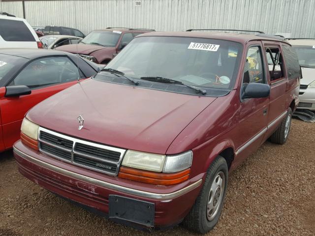 1B4GH4432NX285427 - 1992 DODGE GRAND CARA MAROON photo 2