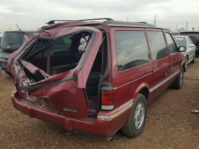 1B4GH4432NX285427 - 1992 DODGE GRAND CARA MAROON photo 4