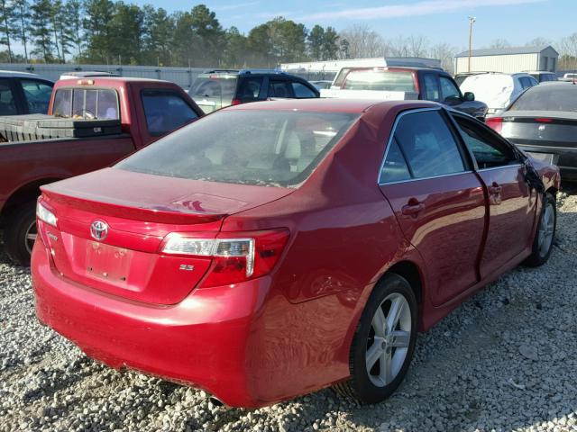 4T1BF1FK5CU626836 - 2012 TOYOTA CAMRY BASE RED photo 4