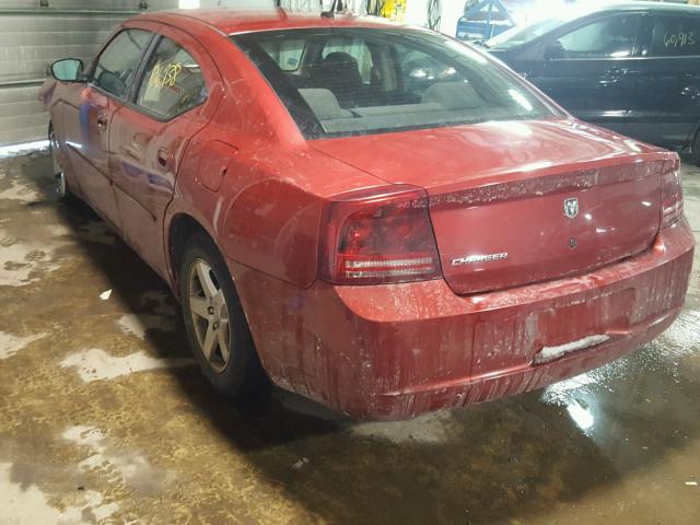 2B3KA43R98H107015 - 2008 DODGE CHARGER BURGUNDY photo 3