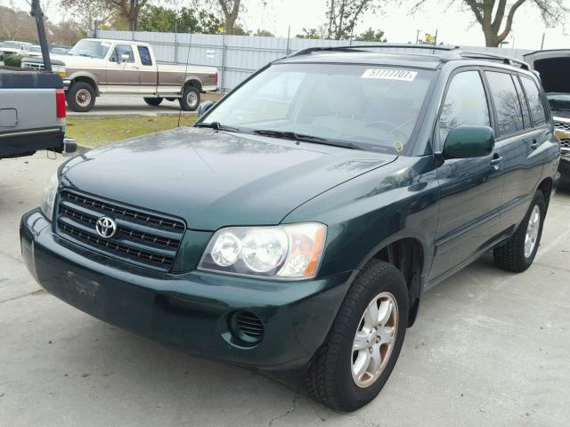 JTEGF21A720055494 - 2002 TOYOTA HIGHLANDER GREEN photo 2