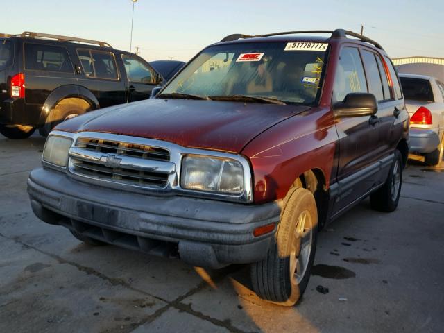 2CNBJ13C126917844 - 2002 CHEVROLET TRACKER BURGUNDY photo 2