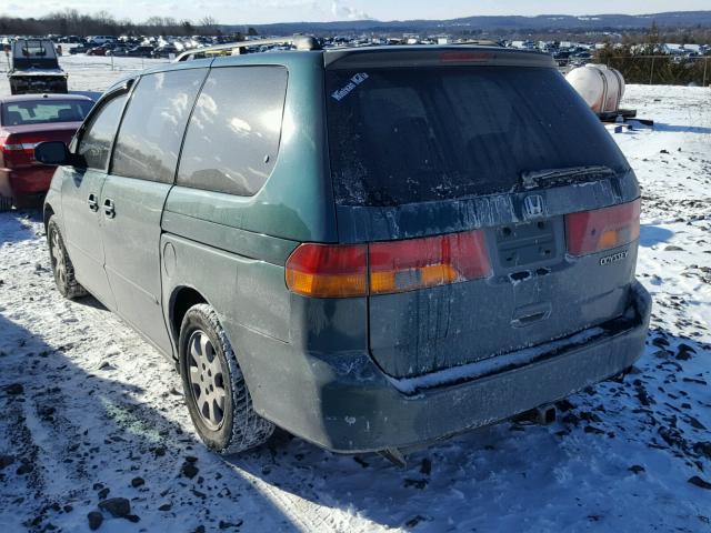 2HKRL18682H547536 - 2002 HONDA ODYSSEY EX GREEN photo 3