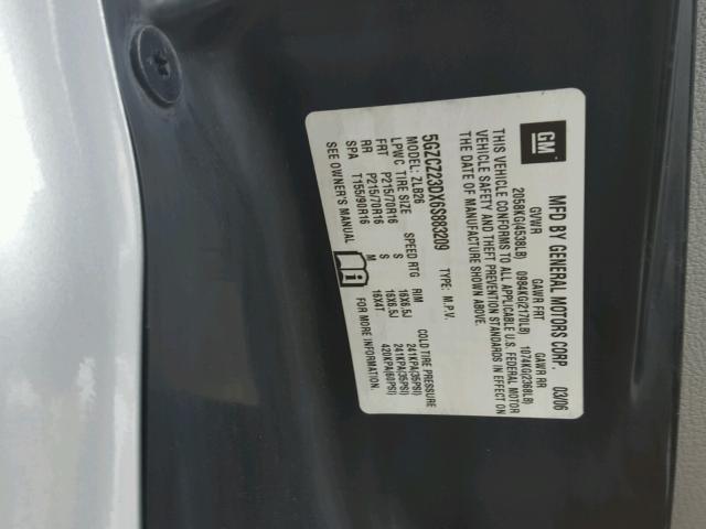 5GZCZ23DX6S883209 - 2006 SATURN VUE GRAY photo 10