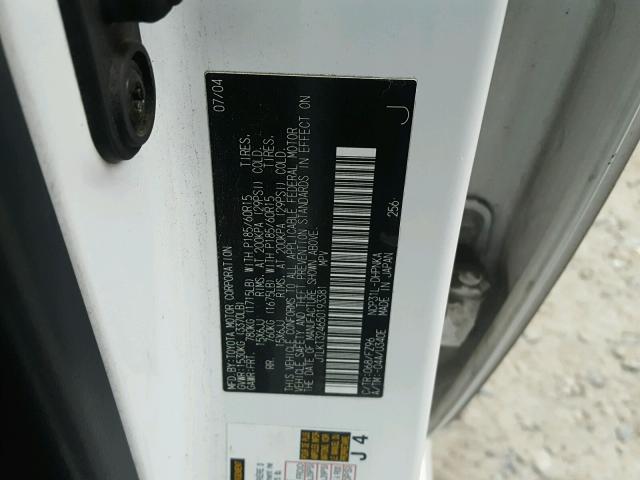 JTLKT324650193381 - 2005 TOYOTA SCION XB WHITE photo 10